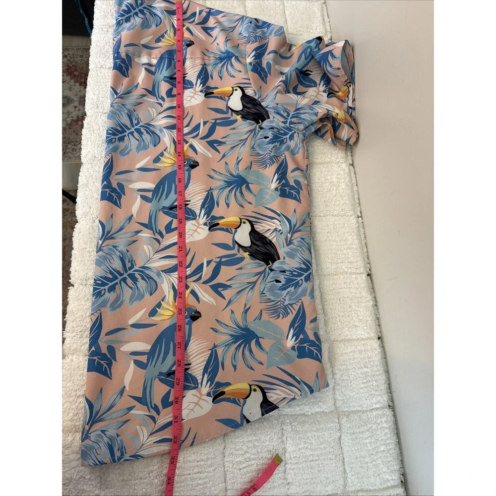 Doopccor Short Sleeve Button Tropical Shirt 2XL Coastalwear Resortwear Preppy